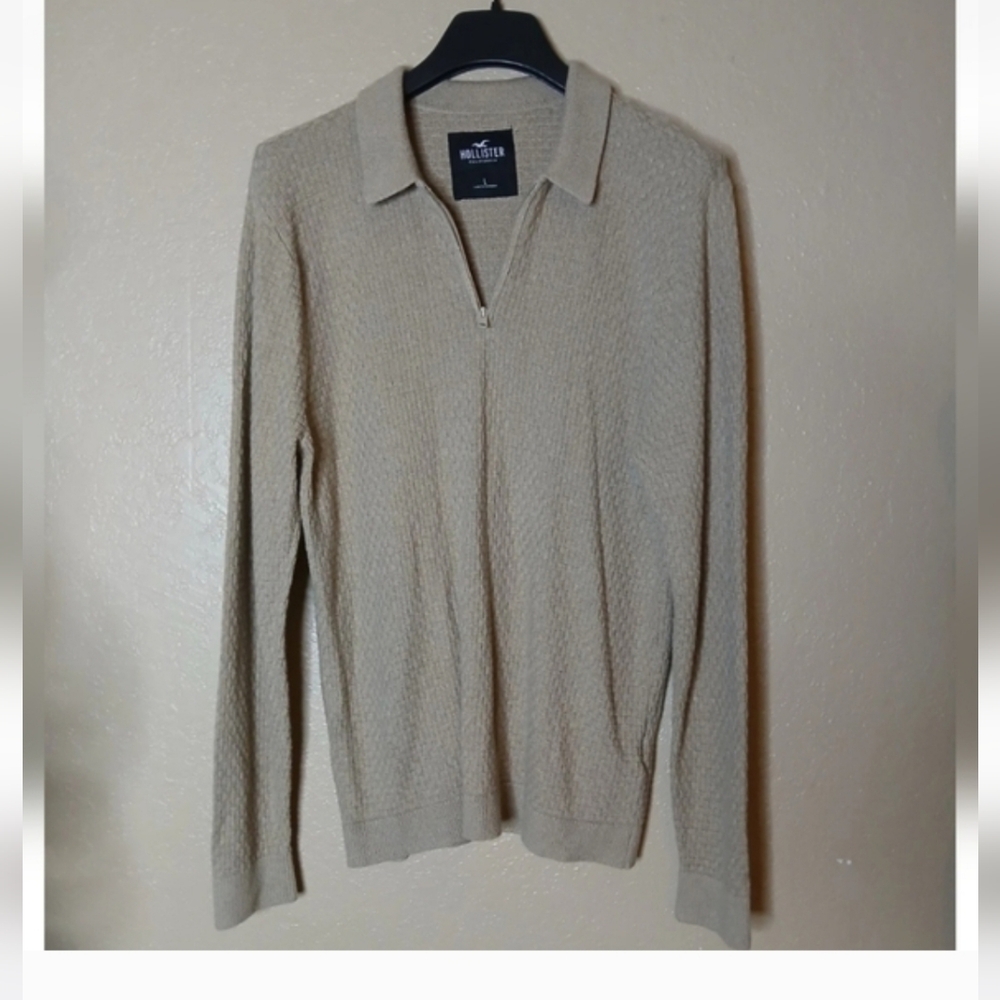 VTG HOLLlSTER Men's Striped Beige Size L Preppy Retro Casual Classic - Picture 6 of 6